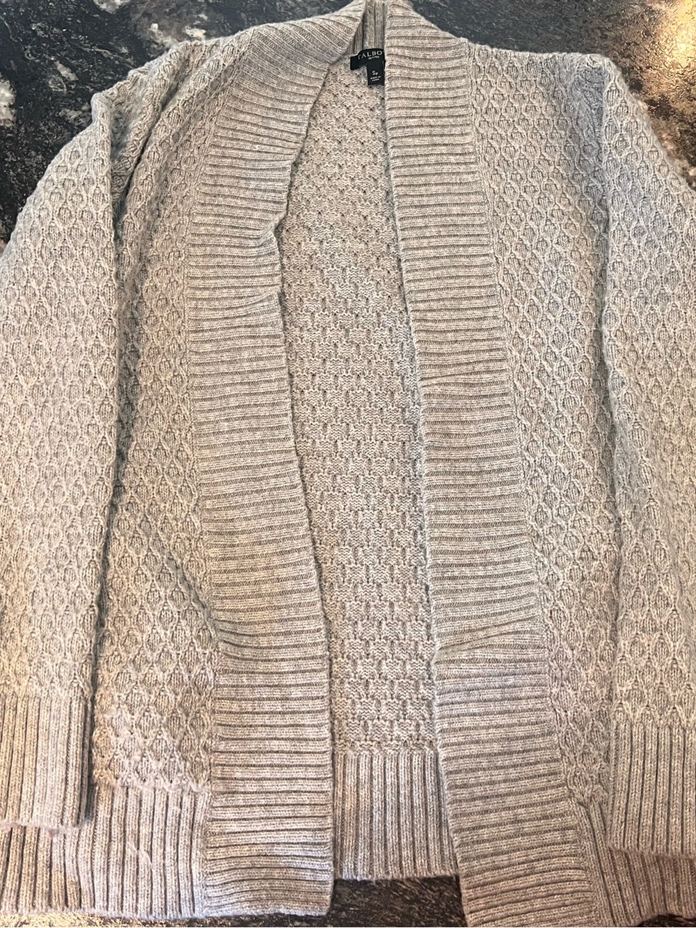 Talbot grey Textured Open-Front Knit Cardigan